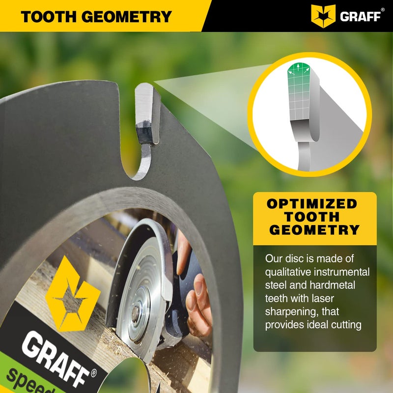 GRAFF SPEEDCUTTER 5 Inch Wood Carving Disc for Angle Grinder - Circular Saw Blade for Cutting, Sculpting & Shaping - 7/8 Inch Arbor - 125mm - Image 5